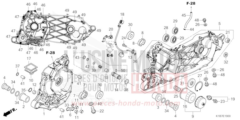 CRANKCASE for Forza 350 MAT CYNOS GRAY METALLIC (NH312) from 2021